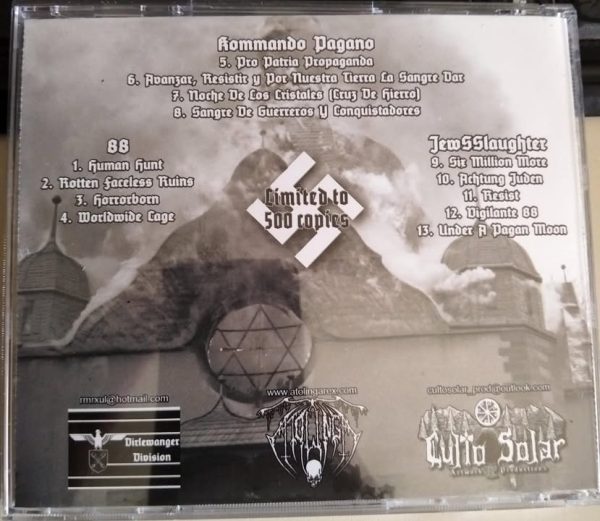 88 - Kommando Pagano - JewSSlaughter - Burning Their Jewish World Order - NSBM Split CD